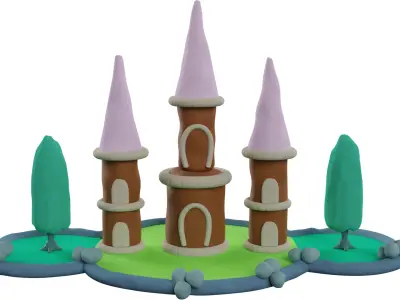 Clay castle 3D model