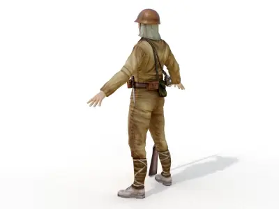 JAPANESE SOLDIERS Low-poly 3D model