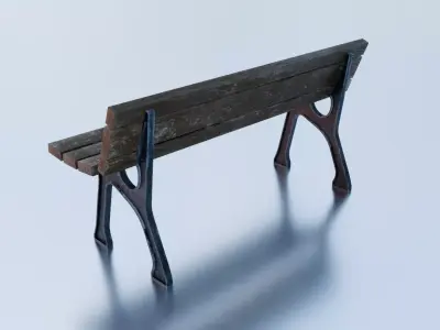 BENCH PARK TYPE RETRO FROM 1980s Low-poly 3D model