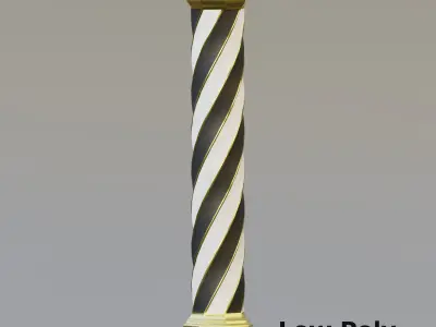Twisted column Low-poly 3D model