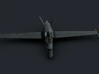 Futuristic Sci-Fi Air Force Airplane Space Ship Low-poly 3D model