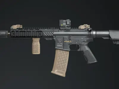 AR15 - assault rifle Low-poly 3D model