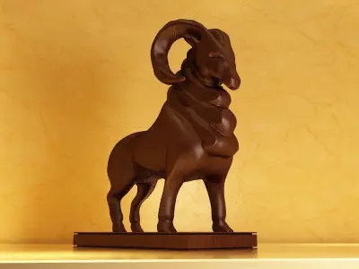 goat animal horn nature mammal farm barn sheep sculpture  3D model