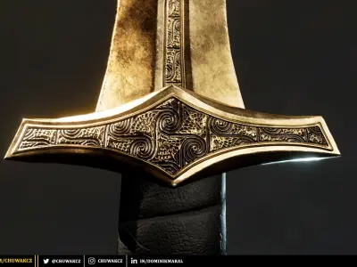 Bronze Egyptian Khopesh Sword - PBR game ready 3d weapon Low-poly 3D model