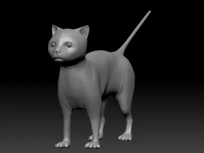 Cat 3D Base Model Low-poly 3D model