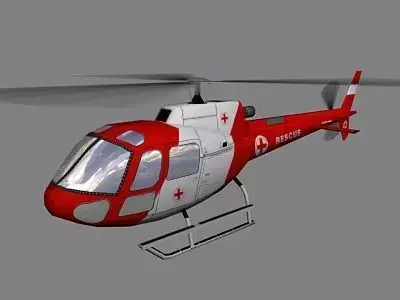 As-350 V6 Helicopter Low-poly 3D model