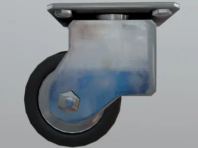 Castor metal caster Low-poly 3D model