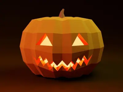 Low Poly Jack-o-Lanterns halloween pumpkins Low-poly 3D model