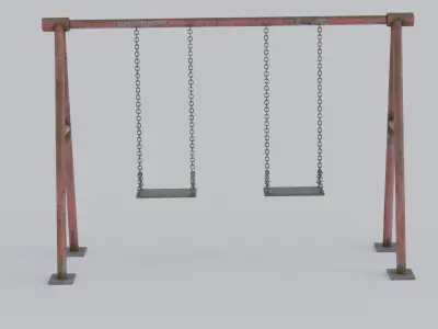 Outdoor swing for kids Low-poly 3D model