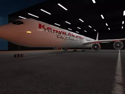 Plane kenyan airlines boeing 3D print model