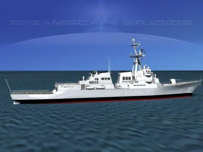 Burke Class Destroyer DDG 100 USS Kidd 3D model