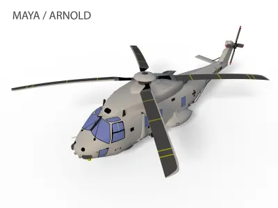 NH-90 helicopter Low-poly 3D model