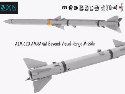 AIM-120 AMRAAM Beyond-Visual-Range Missile 3D model