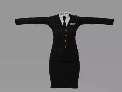 General Woman Uniform Low-poly 3D model