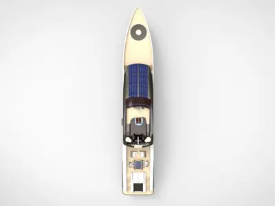 Whale Yacht White 3D model