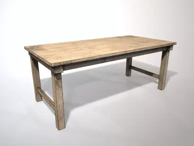 Wood Table PBR Free low-poly 3D model