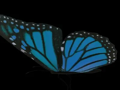 Butterfly flying Low-poly 3D model