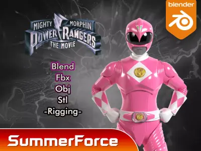 Pink Ranger - Mighty Morphin Power Rangers The Movie 3D model