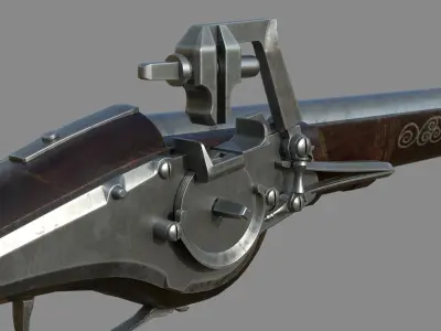 Weapon - Flintlock - German Wheellock Pistol Low-poly 3D model