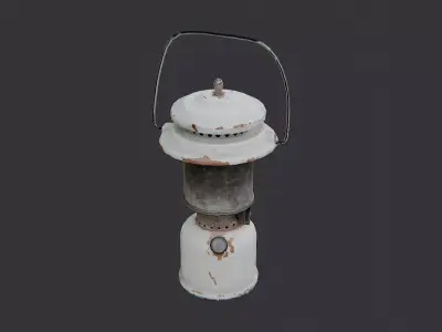 Gas Lantern on Trench Blue Metal Low-poly 3D model