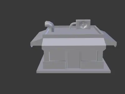 Cartoon Cafe Low-poly 3D model
