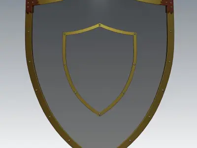 Knight Shield Low-poly 3D model