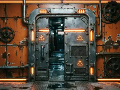 Sci-Fi Industrial Door  Low-poly 3D model