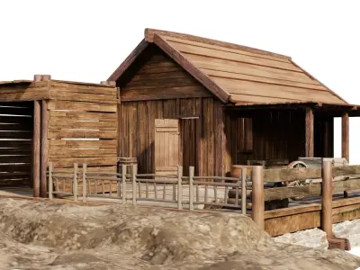 Old Lake House 28 d PBR 4K GameReady Low-poly 3D model