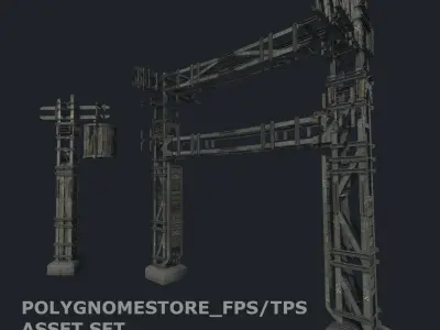 Rusty Industryal Environment Package Low-poly 3D model