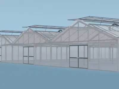 Glass Greenhouse Frame Structure 3D model