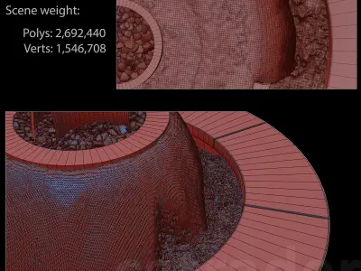 3 Fountains Fire and Water Bowl 3D model