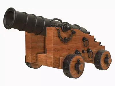 Cannon 3 Low-poly 3D model
