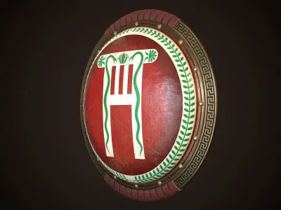 Hoplite Shield Pillar Low-poly 3D model