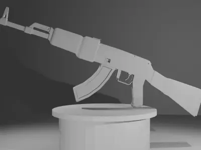 ak47 low poly Low-poly 3D model