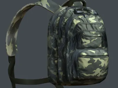 Backpack Camping Generic military human bag storqge Low-poly 3D model