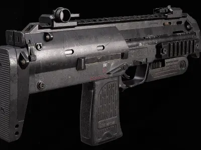 Heckler Koch MP7 A1 Low-poly 3D model