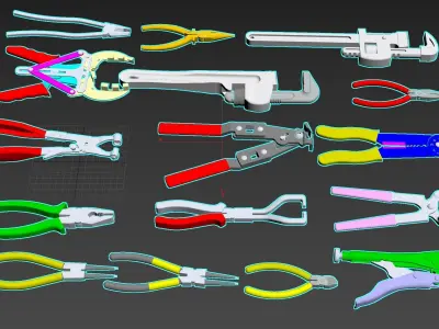 Pliers set of 3D model