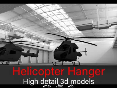 Helicopter Hanger- Helicopters- High detail 3d models 3D model