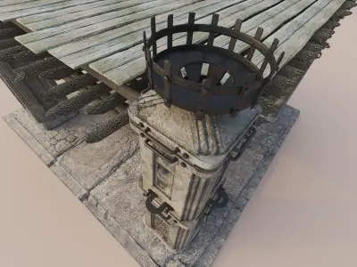 Environment Set structure in middle of page 3D model