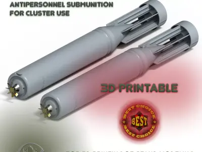 Russian avia bomb AO 25 33 and AO 25 30 submunition moulage 3D model