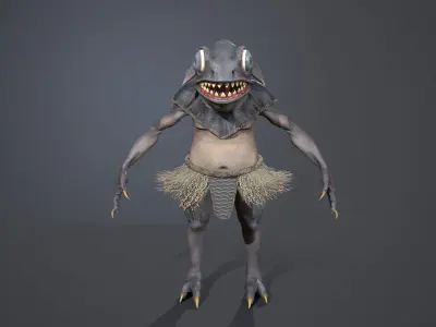 Sea warrior Low-poly 3D model