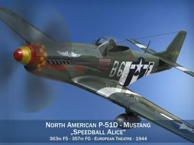 North American P-51D Mustang - Speedball Alice 3D model