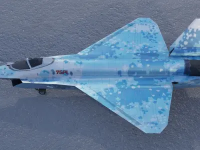 Sukhoi SU-75 Checkmate Low-poly 3D model