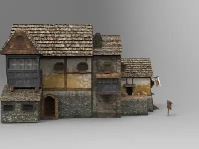 Low poly city hall Low-poly 3D model