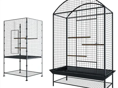 Bird Cage Pack Low-poly 3D model