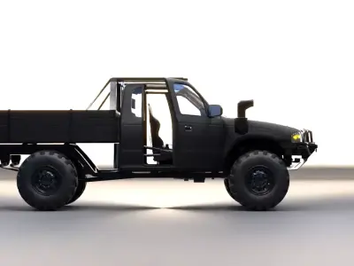 Rigged Offroad Pickup Truck 3D Model Low Poly Game Ready Low-poly 3D model