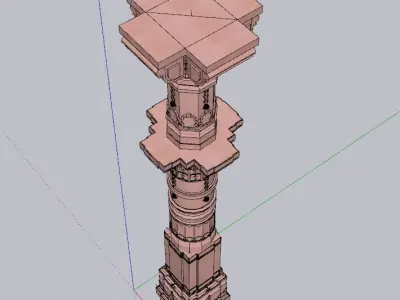 indian jodhpuri stone piller column  Low-poly 3D model
