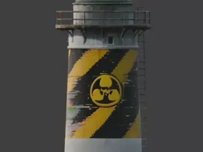 Radioactive Fallout Lighthouse 3D Model Low-poly 3D model