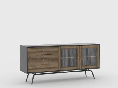 Blue Sideboard Free low-poly 3D model
