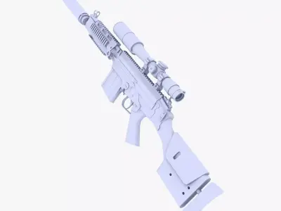 HK PSG1 Sniper Rifle Low-poly 3D model